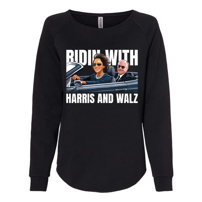 Ridin With Harris And Walz President Kamala Harris Tim Walz Womens California Wash Sweatshirt