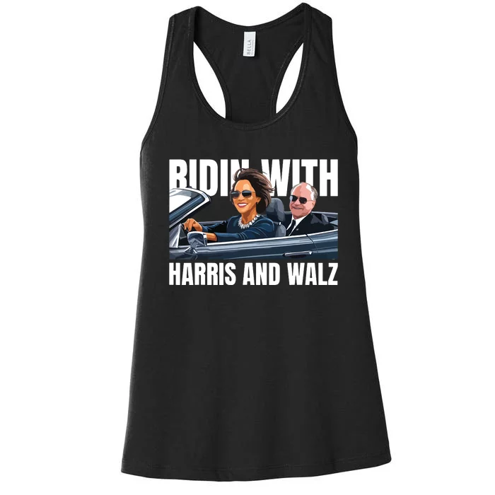 Ridin With Harris And Walz President Kamala Harris Tim Walz Women's Racerback Tank