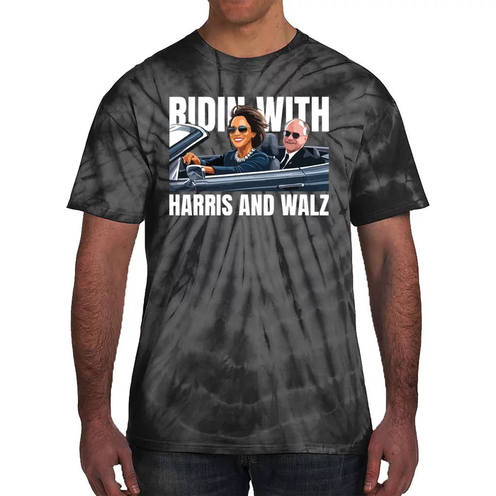 Ridin With Harris And Walz President Kamala Harris Tim Walz Tie-Dye T-Shirt