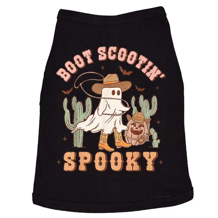 Retro Western Halloween Cowboy Ghost Boot Scootin Spooky Doggie Tank