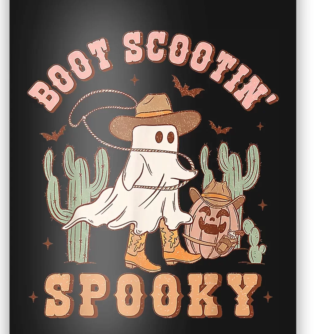 Retro Western Halloween Cowboy Ghost Boot Scootin Spooky Poster