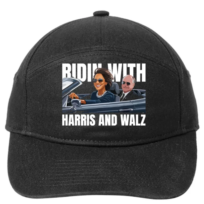 Ridin With Harris And Walz President Kamala Harris Tim Walz 7-Panel Snapback Hat