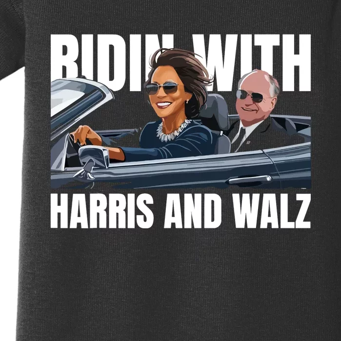 Ridin With Harris And Walz President Kamala Harris Tim Walz Baby Bodysuit