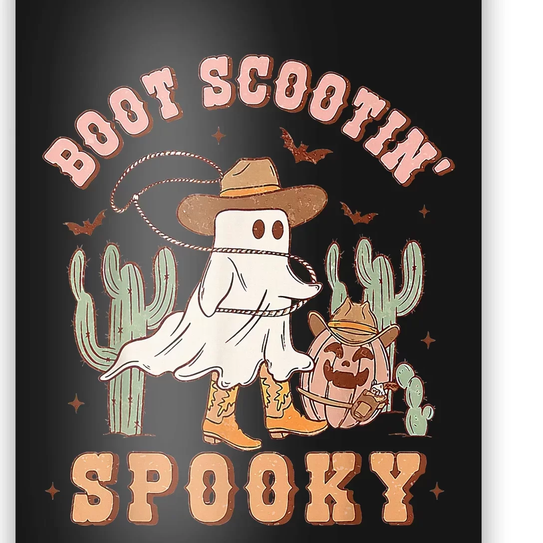 Retro Western Halloween Cow Ghost Boot Scootin Spooky Poster