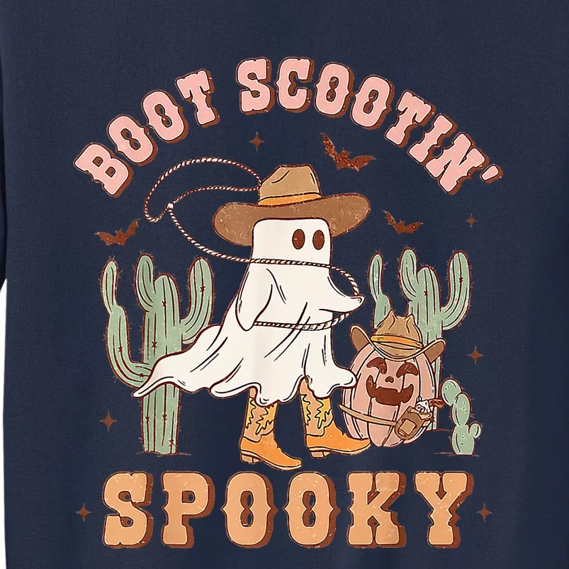 Retro Western Halloween Cow Ghost Boot Scootin Spooky Sweatshirt