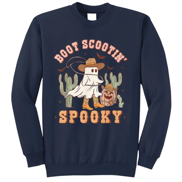 Retro Western Halloween Cow Ghost Boot Scootin Spooky Sweatshirt