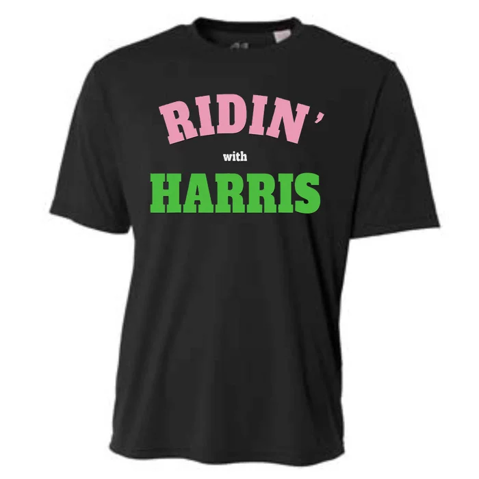 Ridin With Harris Democrat Cooling Performance Crew T-Shirt