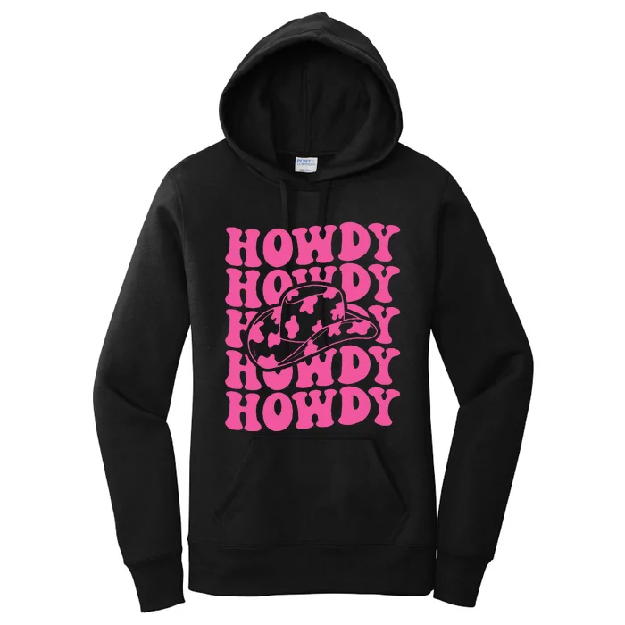 Rodeo White Howdy Western Cowboy Hat Southern Women's Pullover Hoodie