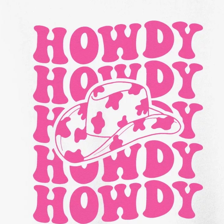 Rodeo White Howdy Western Retro Cow Hat Southern Cow Toddler T-Shirt