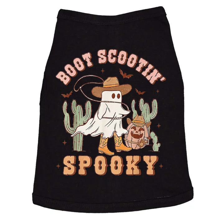 Retro Western Halloween Cowboy Ghost Boot Scootin Spooky Gift Doggie Tank