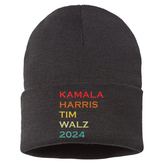 Ridin With Harris And Wilz President Kamala Harris Tim Wilz Sustainable Knit Beanie