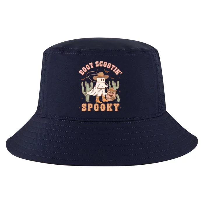 Retro Western Halloween Cowboy Ghost Boot Scootin Spooky Cool Comfort Performance Bucket Hat