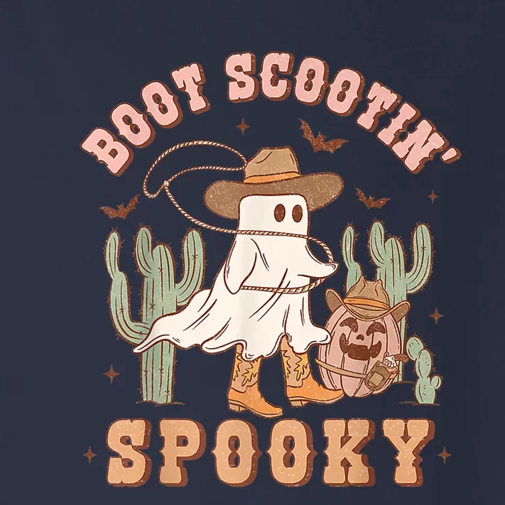 Retro Western Halloween Cowboy Ghost Boot Scootin Spooky Toddler Long Sleeve Shirt