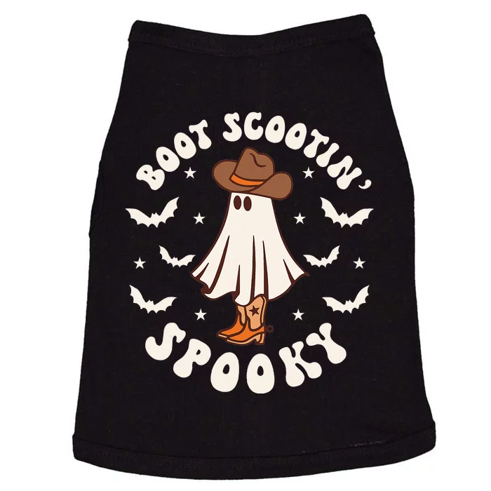 Retro Western Halloween Cute Ghost Funny Boot Scootin Spooky Doggie Tank