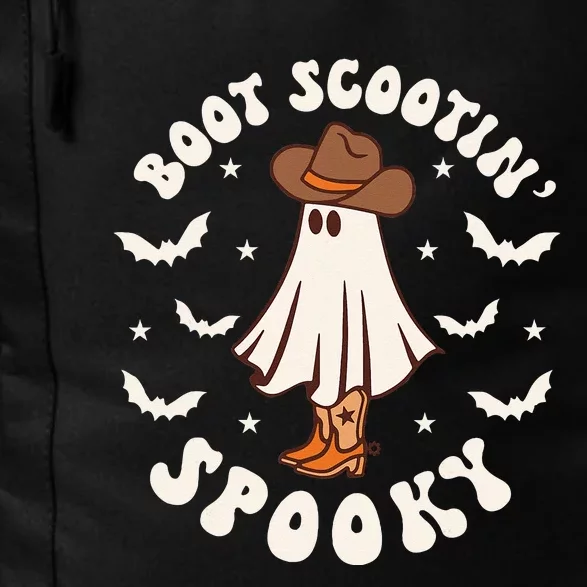 Retro Western Halloween Cute Ghost Funny Boot Scootin Spooky Daily Commute Backpack