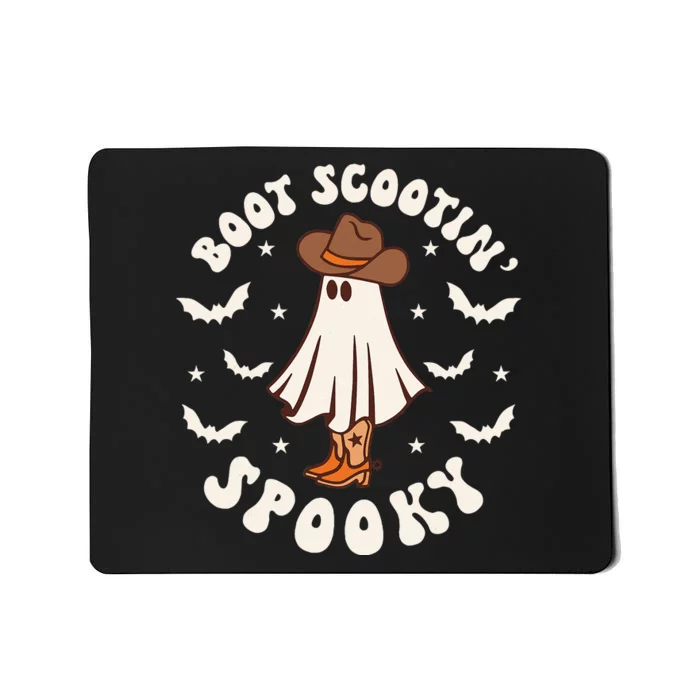 Retro Western Halloween Cute Ghost Funny Boot Scootin Spooky Mousepad