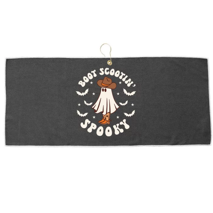 Retro Western Halloween Cute Ghost Funny Boot Scootin Spooky Large Microfiber Waffle Golf Towel