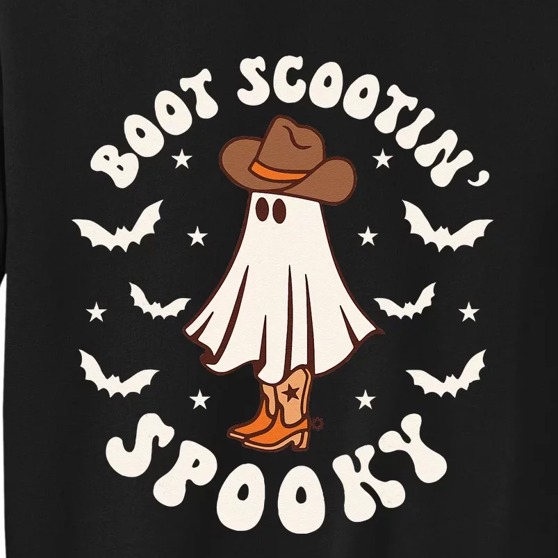 Retro Western Halloween Cute Ghost Funny Boot Scootin Spooky Tall Sweatshirt