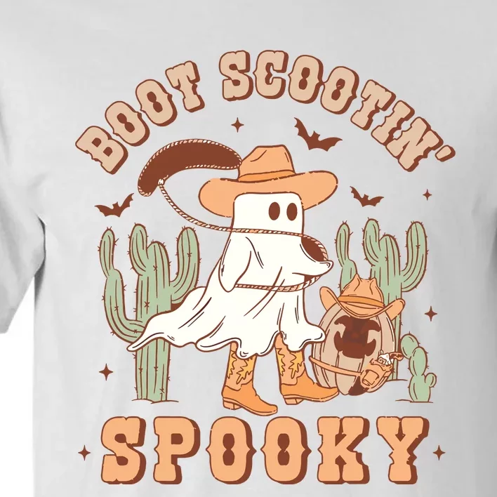 Retro Western Halloween Cowboy Ghost Boot Scootin Spooky Tall T-Shirt