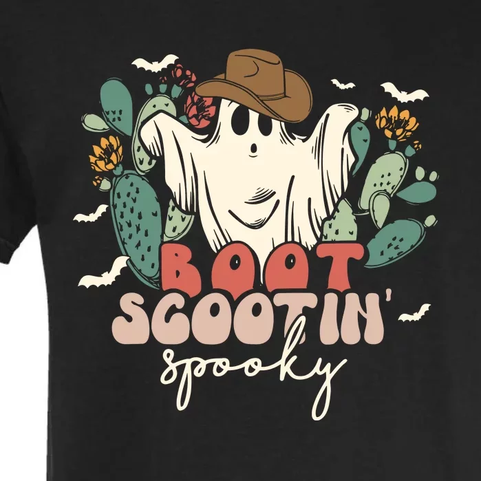 Retro Western Halloween Cowboy Ghost Boot Scootin Spooky Gift Garment-Dyed Heavyweight T-Shirt