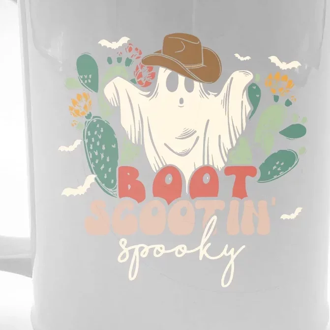 Retro Western Halloween Cowboy Ghost Boot Scootin Spooky Gift Front & Back Beer Stein