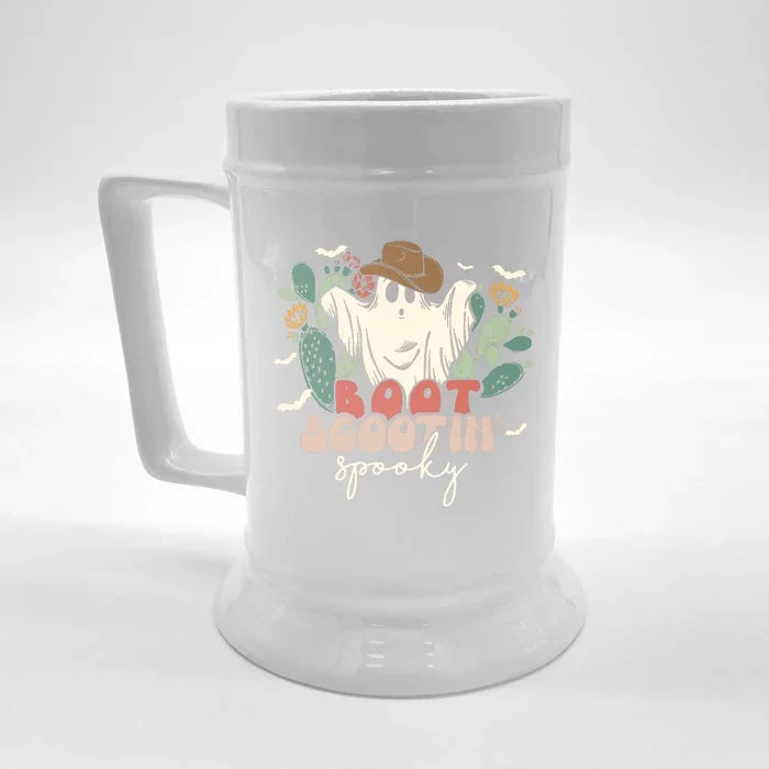 Retro Western Halloween Cowboy Ghost Boot Scootin Spooky Gift Front & Back Beer Stein