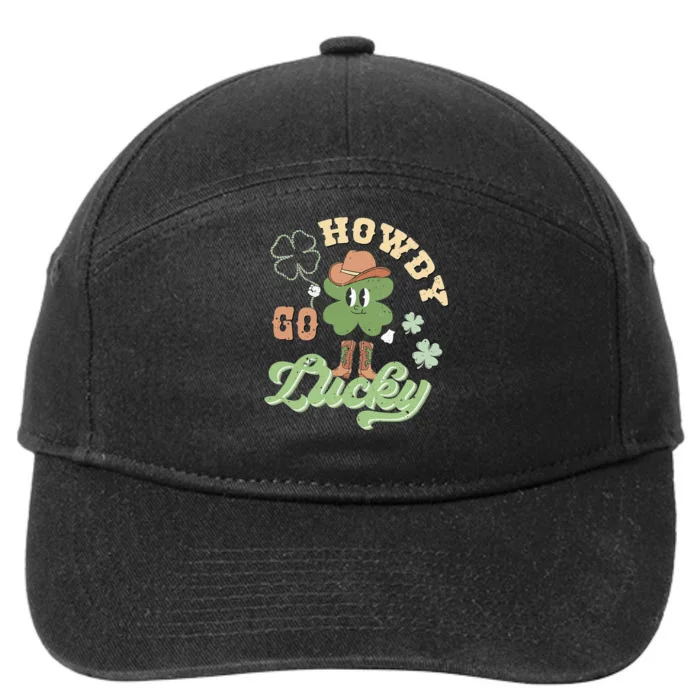 Retro Western Howdy Go Lucky Funny St Patricks Day 7-Panel Snapback Hat