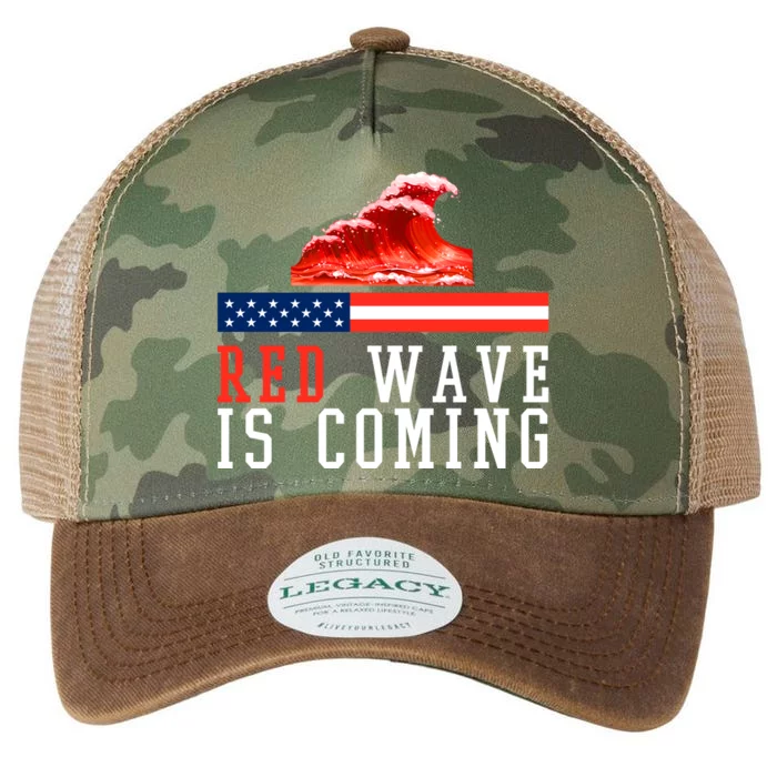 Red Wave Is Coming American Flag Conservative Legacy Tie Dye Trucker Hat