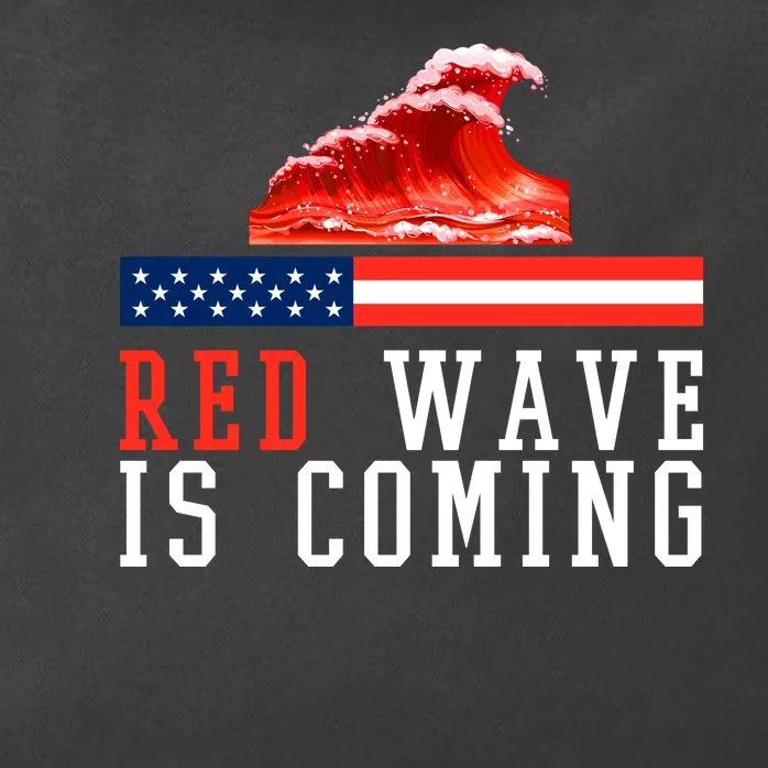 Red Wave Is Coming American Flag Conservative Zip Tote Bag