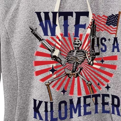 Retro Wtf Is A Kilometer Funny Women's Fleece Hoodie