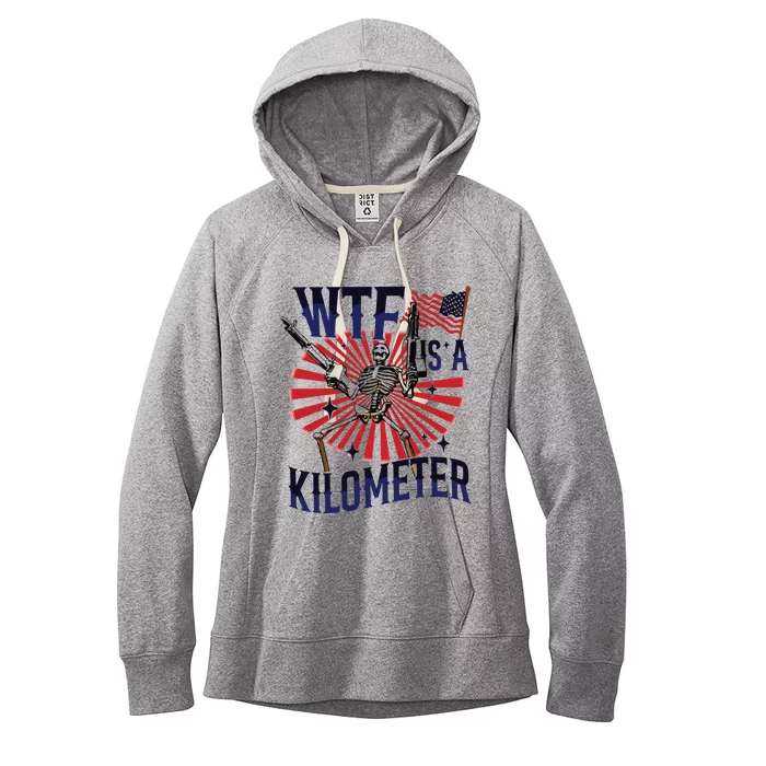 Retro Wtf Is A Kilometer Funny Women's Fleece Hoodie