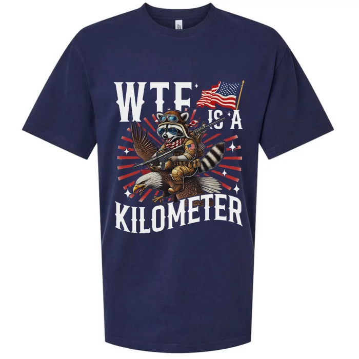 Retro Wtf Is A Kilometer Raccoon Eagle Sueded Cloud Jersey T-Shirt