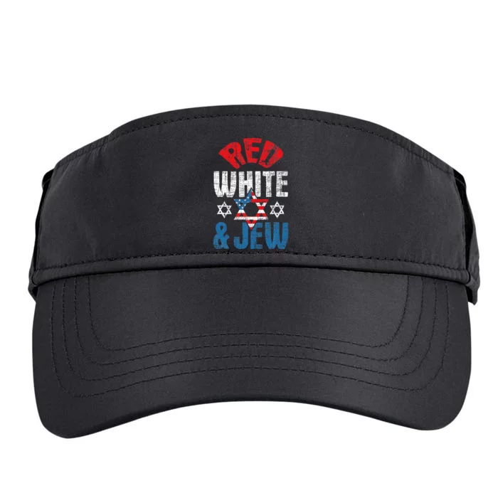 Red White & Jew Usa American Flag Jewish Star Of David Adult Drive Performance Visor