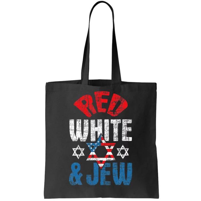 Red White & Jew Usa American Flag Jewish Star Of David Tote Bag