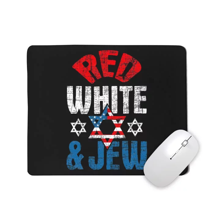 Red White & Jew Usa American Flag Jewish Star Of David Mousepad