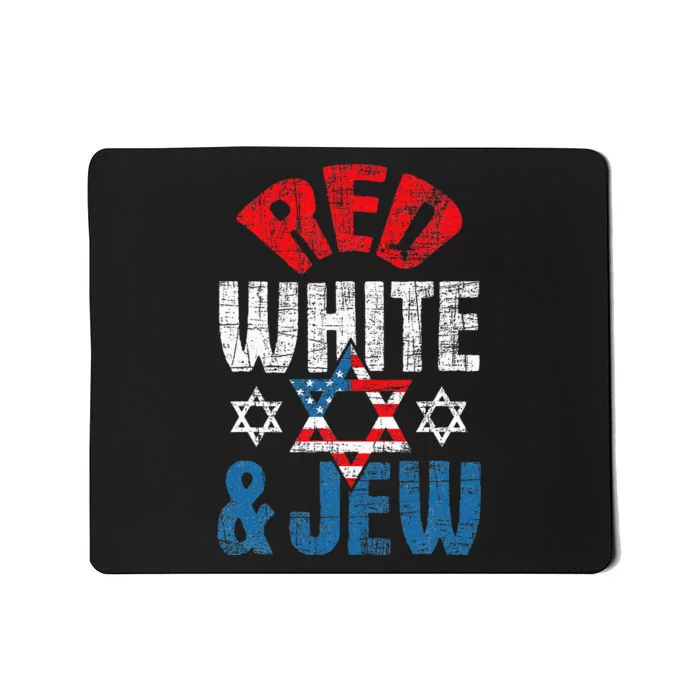 Red White & Jew Usa American Flag Jewish Star Of David Mousepad