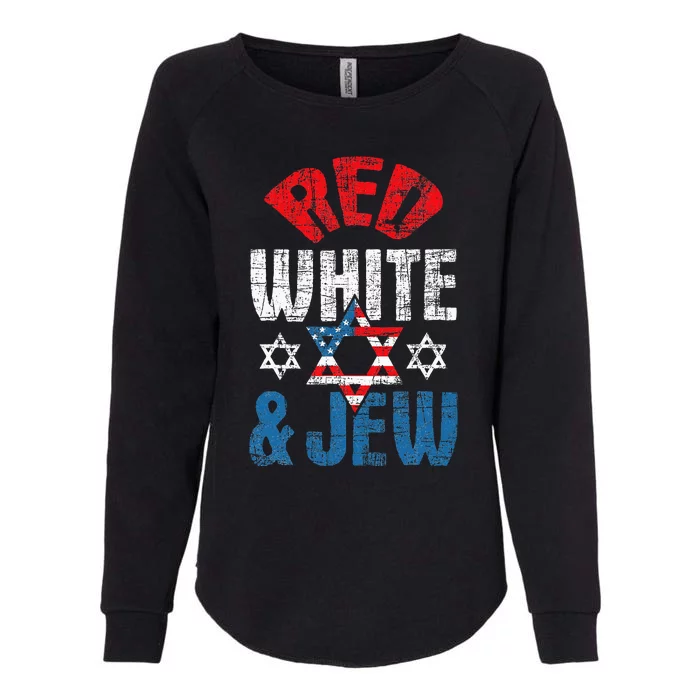 Red White & Jew Usa American Flag Jewish Star Of David Womens California Wash Sweatshirt