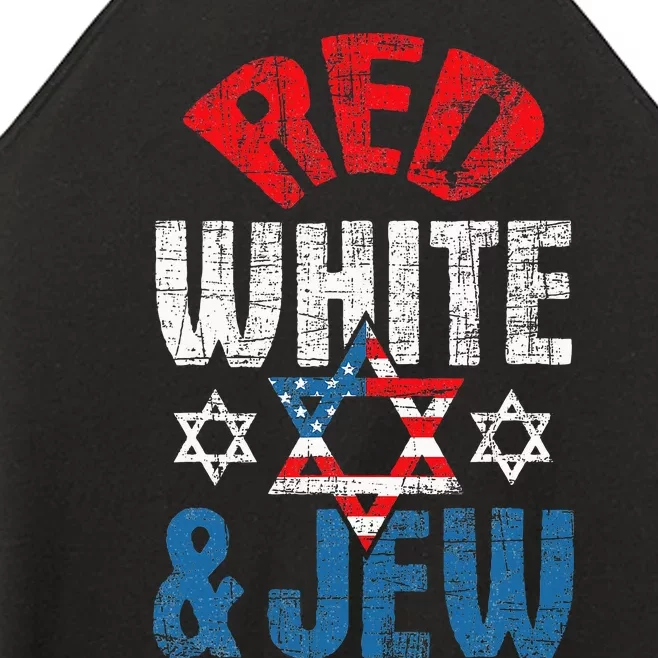 Red White & Jew Usa American Flag Jewish Star Of David Women’s Perfect Tri Rocker Tank