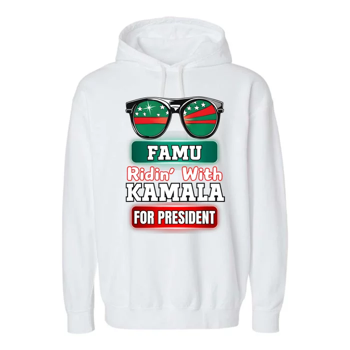 Ridin With Kamala Florida Famu Hbc Garment-Dyed Fleece Hoodie