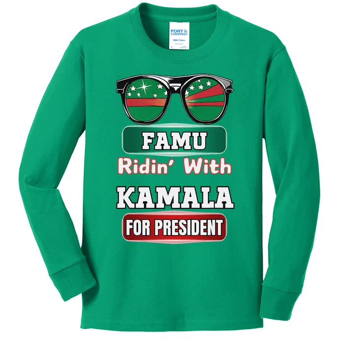 Ridin With Kamala Florida Famu Hbc Kids Long Sleeve Shirt