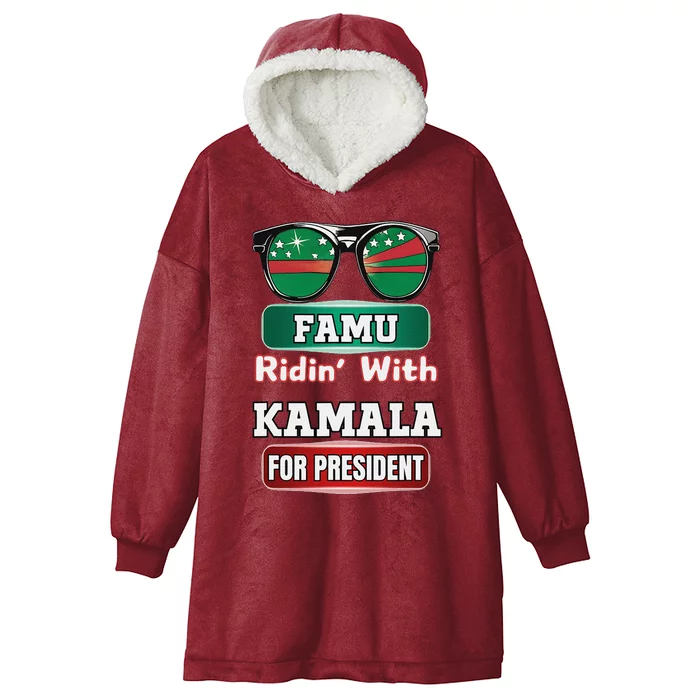 Ridin With Kamala Florida Famu Hbc Hooded Wearable Blanket