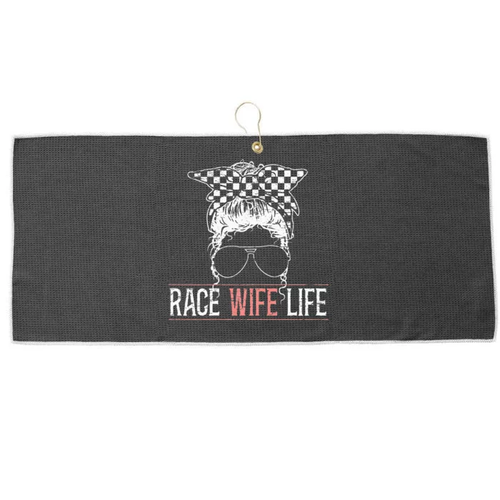 Race Wife Life Motorsport Circuit Racing Car Race Large Microfiber Waffle Golf Towel