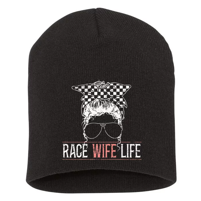 Race Wife Life Motorsport Circuit Racing Car Race Short Acrylic Beanie