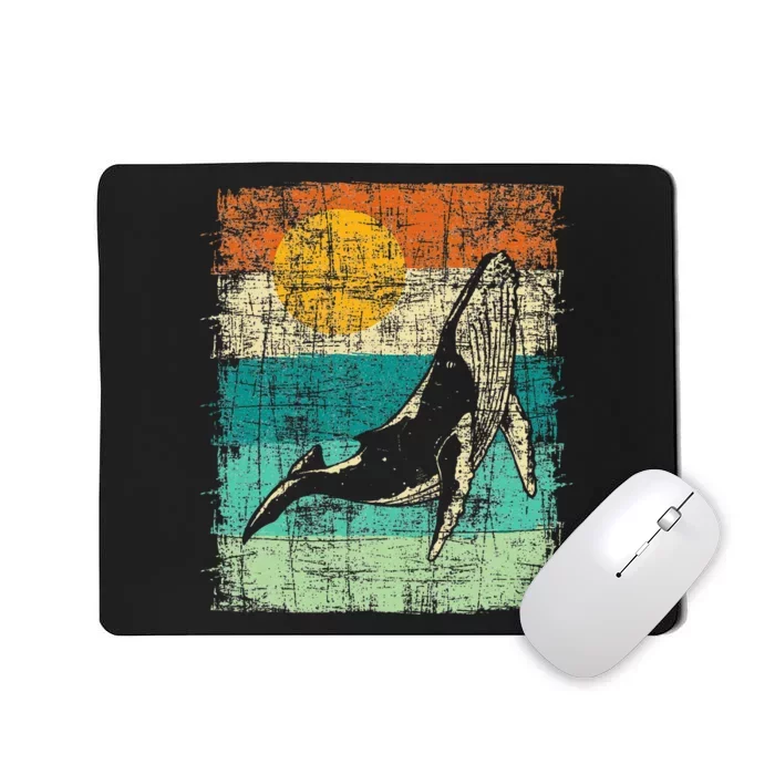 Retro Whale Lover Marine Biologist Aquarist Whales Animal Mousepad