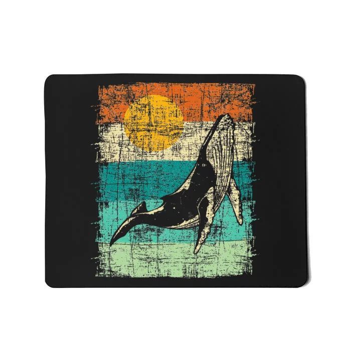 Retro Whale Lover Marine Biologist Aquarist Whales Animal Mousepad