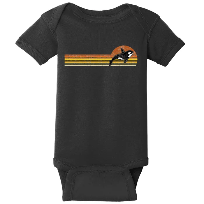 Retro Whale Lover Marine Biologist Aquarist Whales Diver Baby Bodysuit