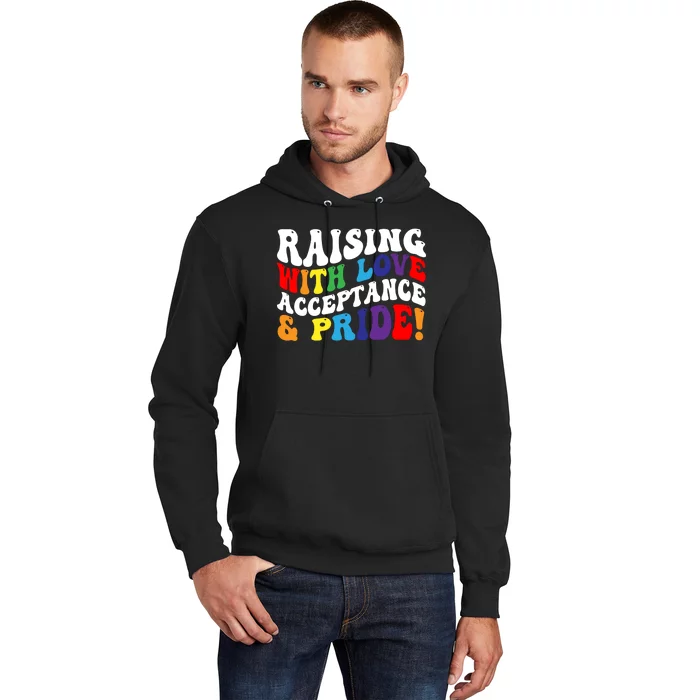 Raising With Love Acceptance And Pride Groovy Lgbtq Hoodie