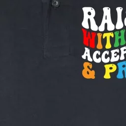 Raising With Love Acceptance And Pride Groovy Lgbtq Softstyle Adult Sport Polo