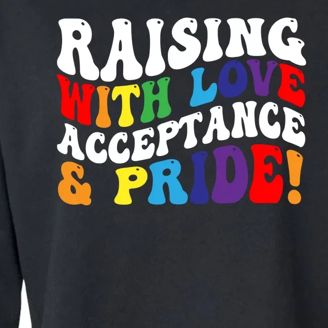 Raising With Love Acceptance And Pride Groovy Lgbtq Cropped Pullover Crew