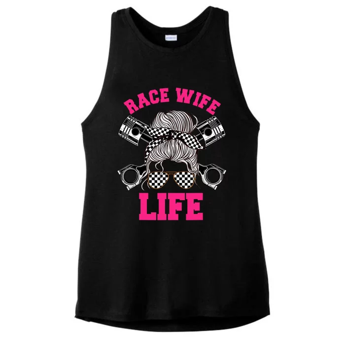 Race Wife Life Dirt Track Racing Racer Bike Car MX Ladies Tri-Blend Wicking Tank